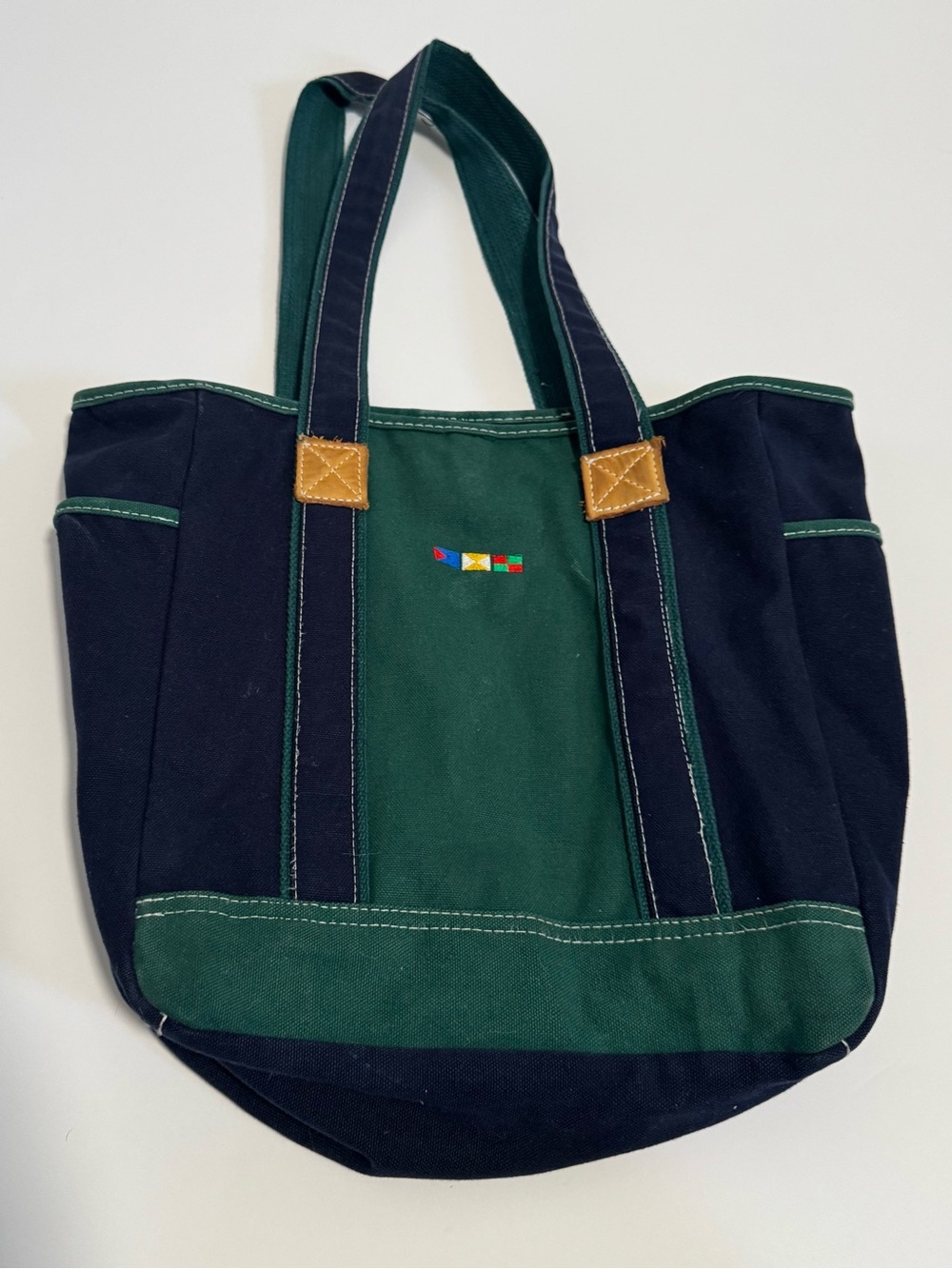 Vintage L.L. Bean Tote Bag Nautical Signal Flag Embroidery (L.L.B.) - Picture 8 of 10
